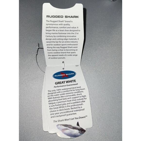 NIB Men "Rugged Shark " Waterproof Deck Boots Color:Great-White US13M - Picture 10 of 16